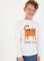 T-shirt garçon en maille imprimé chat Blanc 1 - vertbaudet enfant 
