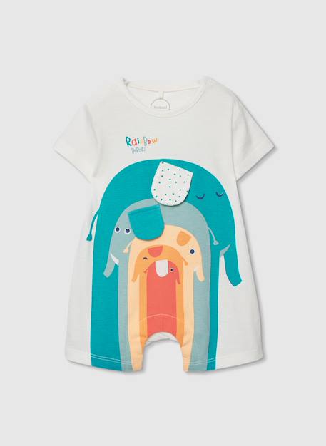 Barboteuse en coton imprimé Blanc 3 - vertbaudet enfant 