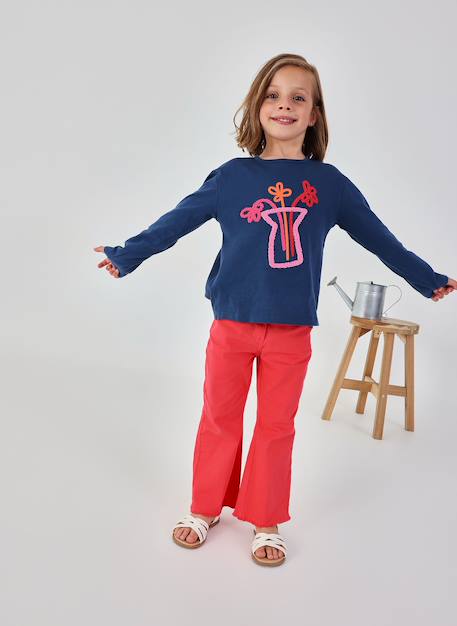 Pantalon fille en coton Rose 1 - vertbaudet enfant 