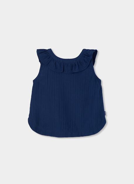 Blouse coton Bleu 3 - vertbaudet enfant 