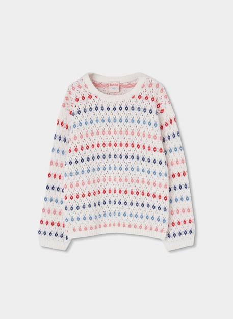Pull fille coton Blanc 2 - vertbaudet enfant 