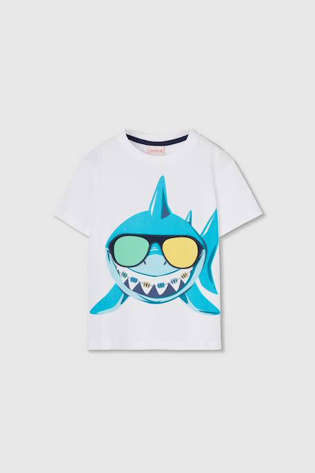 T-shirt enfant coton requin Blanc 2 - vertbaudet enfant 