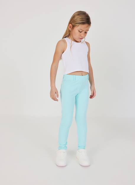Pantalon fille en coton Vert 1 - vertbaudet enfant 