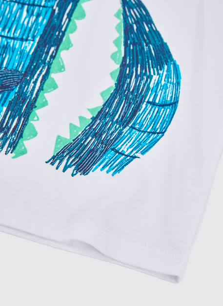 T-shirt enfant en coton crocodile Blanc 4 - vertbaudet enfant 