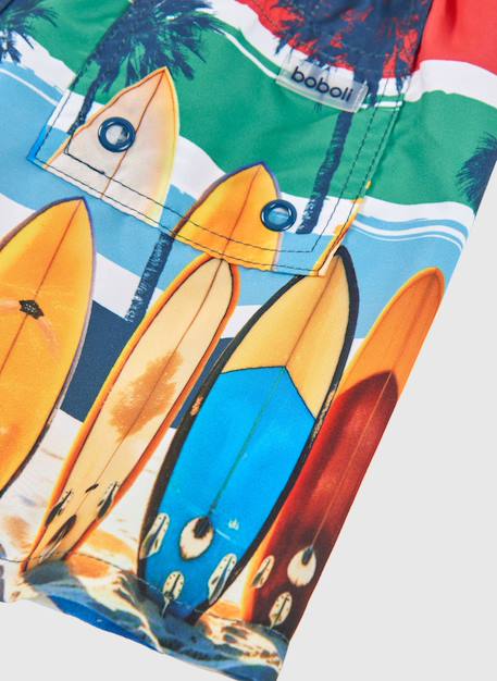 Maillot de bain garçon en tissu recyclé planche de surf Orange 4 - vertbaudet enfant 