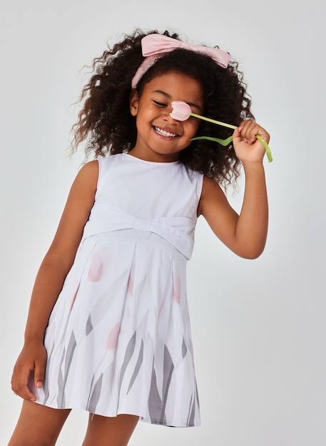 Robe en satin Blanc 1 - vertbaudet enfant 