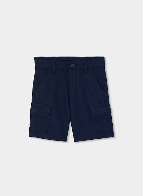 Bermuda garçon en lin Bleu 2 - vertbaudet enfant 