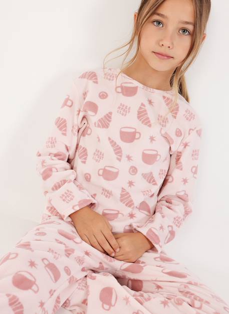 Fille-Pyjama, surpyjama-Pyjama en molleton fille imprimé petit-déjeuner