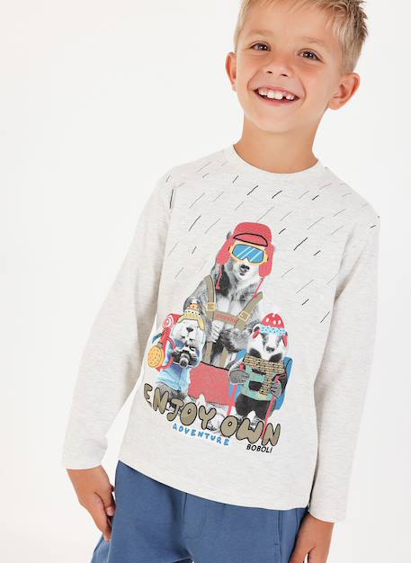 T-shirt maille garçon imprimé animaux  - vertbaudet enfant