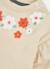 Sweat-shirt fille molleton brodé fleurs Beige 4 - vertbaudet enfant 