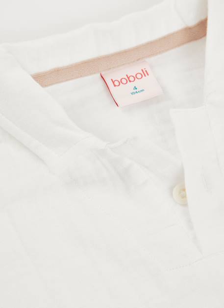 Polo en coton pour garçon Blanc 4 - vertbaudet enfant 