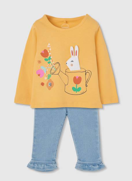 Ensemble bébé t-shirt et pantalon coton Bleu 2 - vertbaudet enfant 