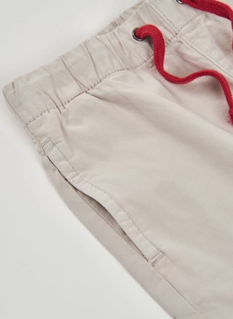 Pantalon enfant coton élastique Beige 4 - vertbaudet enfant 