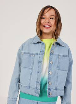 -Veste en jean fille coton délavé