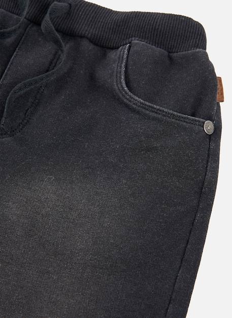 Short garçon denim avec cordon Noir 3 - vertbaudet enfant 