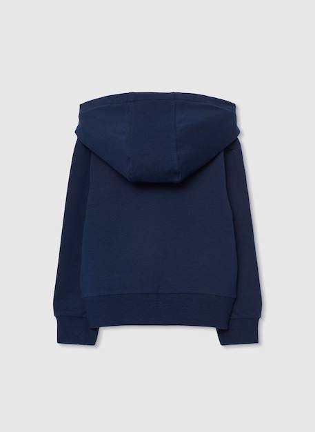 Sweat à capuche zippé Bleu 2 - vertbaudet enfant 