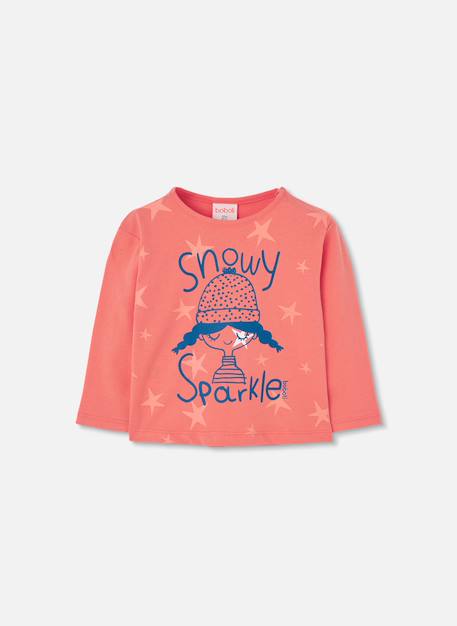 T-shirt fille en maille imprimé étoiles Rouge 2 - vertbaudet enfant 