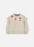Sweat-shirt fille molleton brodé fleurs Beige 2 - vertbaudet enfant 
