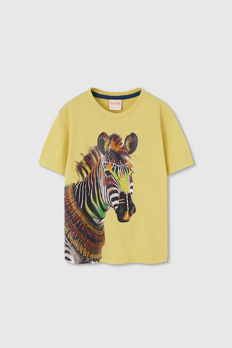 T-shirt enfant coton zèbre Jaune 2 - vertbaudet enfant 