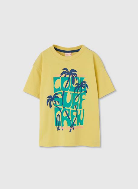 T-shirt garçon motif palmiers Jaune 2 - vertbaudet enfant 