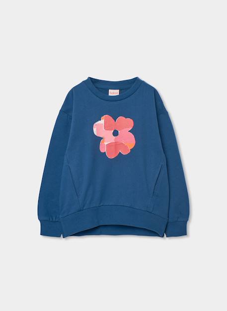 Sweat-shirt fille coton Bleu 2 - vertbaudet enfant 