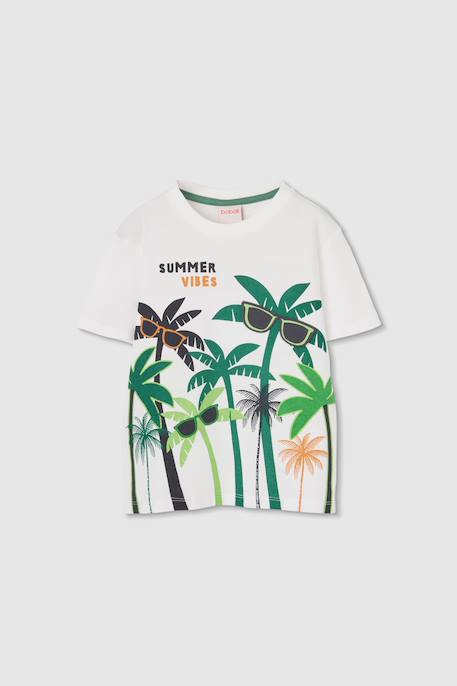 T-shirt enfant imprimé palmier Blanc 2 - vertbaudet enfant 