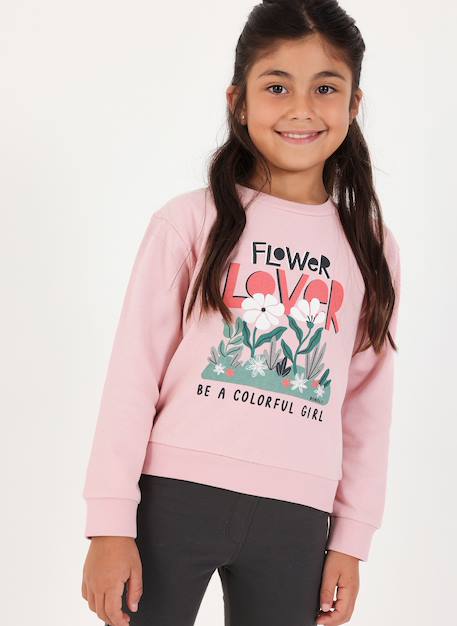Ensemble fille en maille imprimé fleurs Pink 1 - vertbaudet enfant 