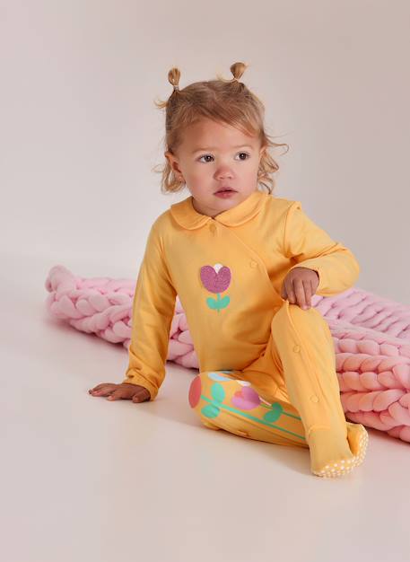 Pyjama bébé en coton Jaune 1 - vertbaudet enfant 