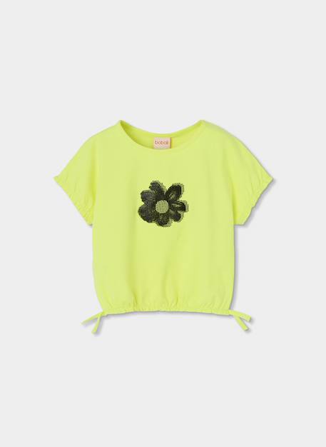 T-shirt fille en jersey élastique Vert 2 - vertbaudet enfant 