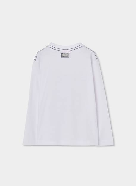 T-shirt garçon en maille à manches longues en coton Blanc 3 - vertbaudet enfant 