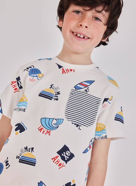 T-shirt coton imprimé marin pour garçon  - vertbaudet enfant