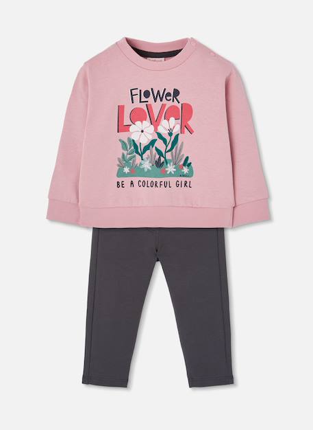 Ensemble fille en maille imprimé fleurs Pink 3 - vertbaudet enfant 