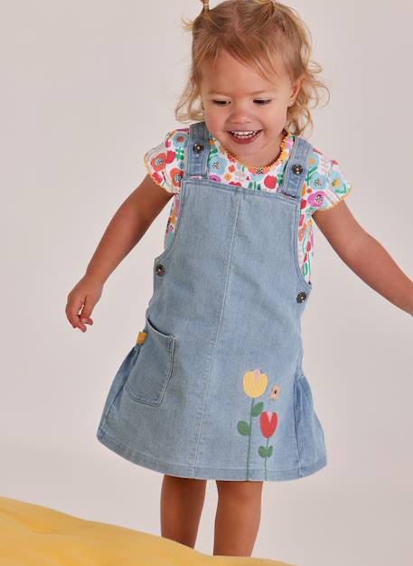 Bébé-Ensemble-Robe en denim bébé