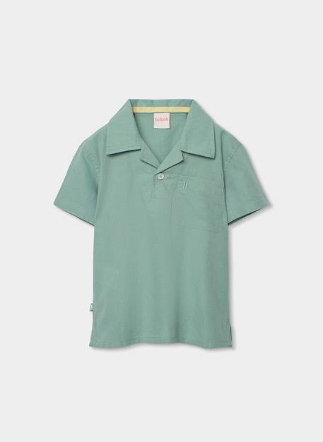 Polo enfant lin Vert 2 - vertbaudet enfant 