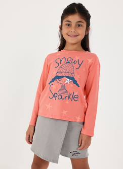 T-shirt en maille fille imprimé étoiles  - vertbaudet enfant