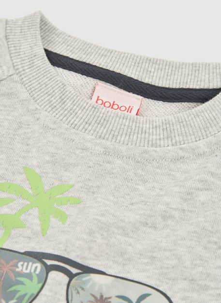 Sweat-shirt en molleton garçon Gris 3 - vertbaudet enfant 