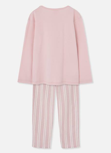 Pyjama en maille fille à rayures avec broderie Pink 4 - vertbaudet enfant 