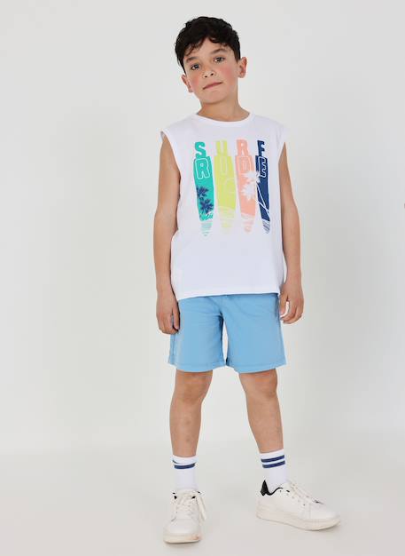Bermuda garçon en coton Bleu 1 - vertbaudet enfant 