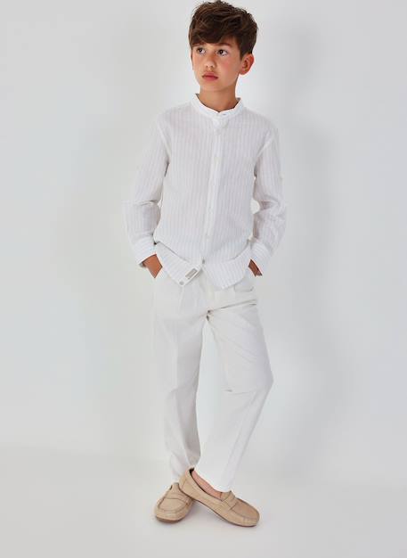 Pantalon enfant lin Blanc 1 - vertbaudet enfant 