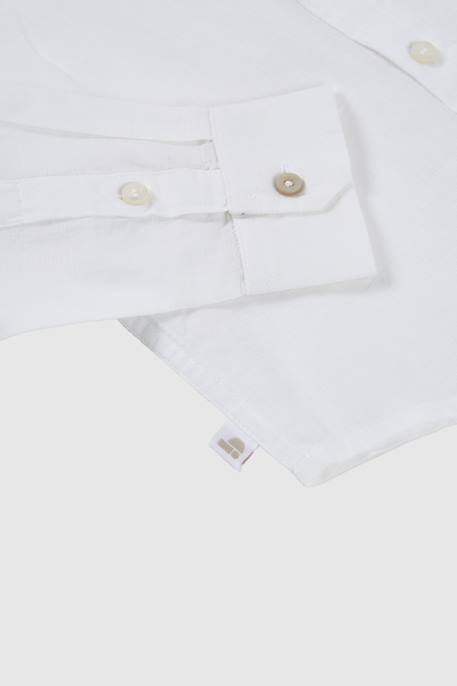 Chemise en lin  pour garçon Blanc 4 - vertbaudet enfant 