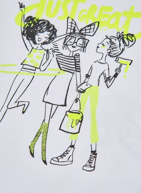 T-shirt fille en coton Blanc 3 - vertbaudet enfant 
