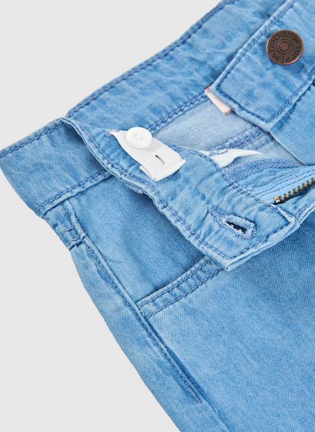 Pantalon fille denim délavée Bleu 4 - vertbaudet enfant 