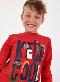 Garçon-T-shirt, polo, sous-pull-T-shirt en maille garçon imprimé keep cool
