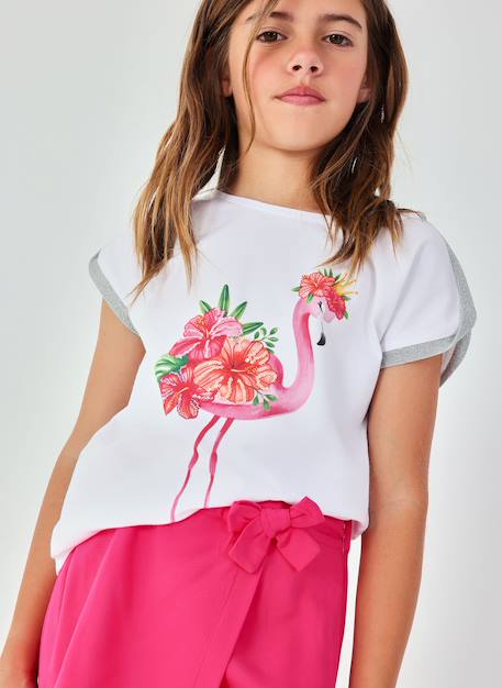 T-shirt fille coton Blanc 1 - vertbaudet enfant 