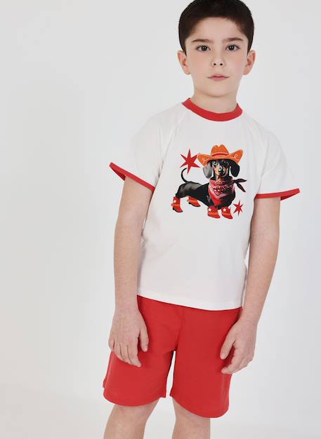 Pyjama enfant en coton imprimé Blanc 1 - vertbaudet enfant 
