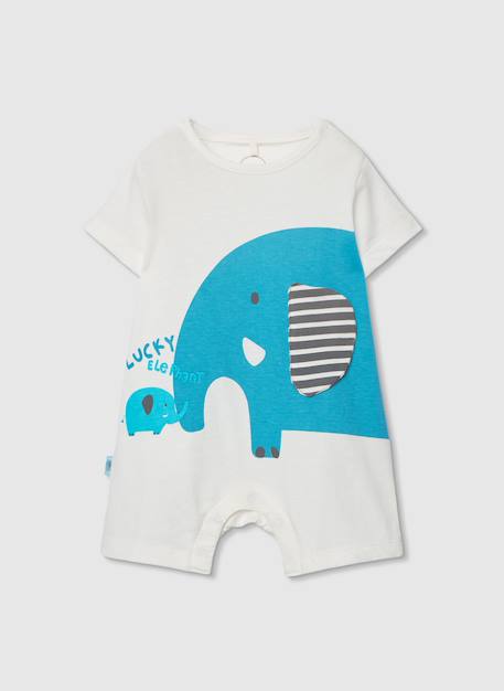 Barboteuse bébé en coton Blanc 3 - vertbaudet enfant 