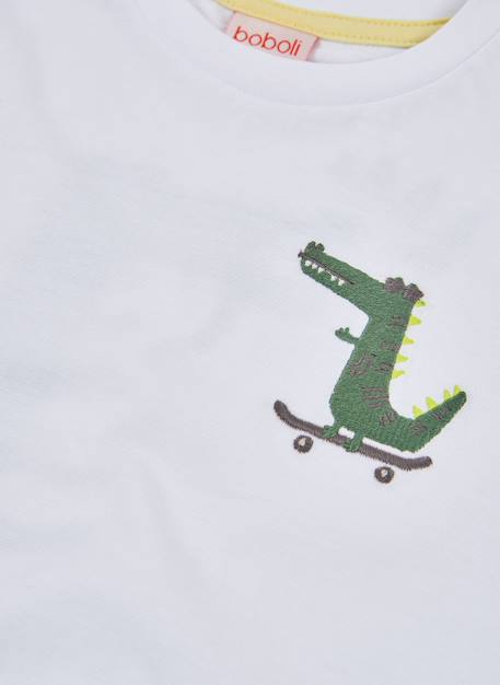 T-shirt enfant coton crocodile Blanc 4 - vertbaudet enfant 