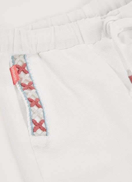 Short  en coton fille Blanc 4 - vertbaudet enfant 