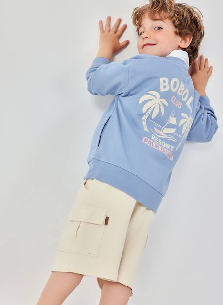 Bermuda en molleton garçon Marron 1 - vertbaudet enfant 