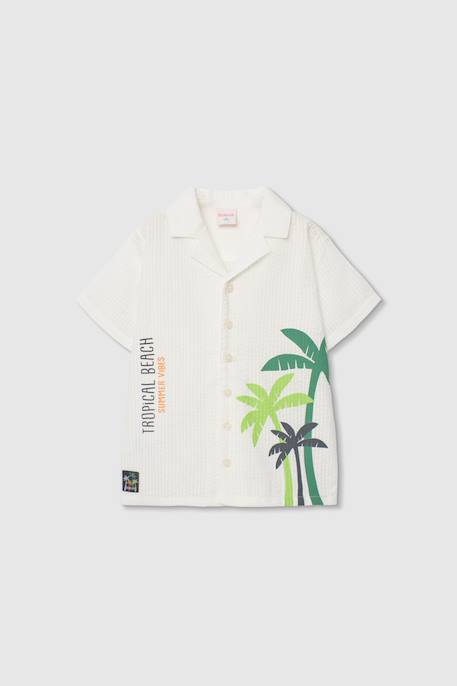 Chemise popeline palmiers Blanc 2 - vertbaudet enfant 